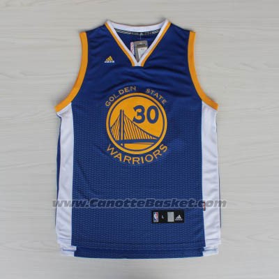 Maglia Risuonare Moda Golden State Warriors Stephen Curry #30 Blu